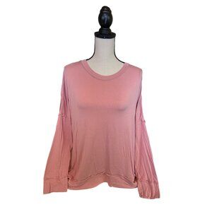 Kelly Renee Womens Top Medium Dusty Rose Long Sleeve Round Neck Y2K